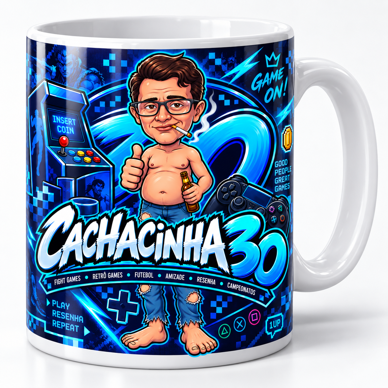 Caneca CACHACINHA30 Gamer – Fight Games & Retrô Games