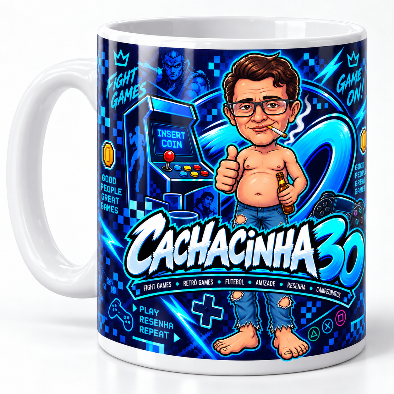 Caneca CACHACINHA30 Gamer – Fight Games & Retrô Games - Imagem 3