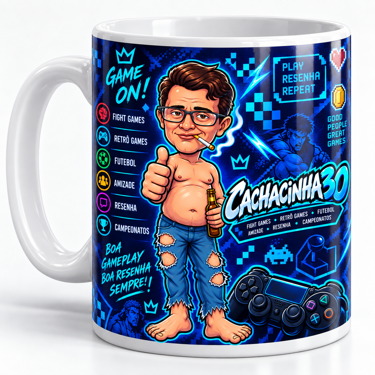 Caneca CACHACINHA30 Gamer – Fight Games & Retrô Games - Imagem 5